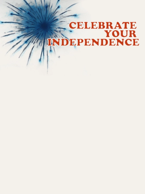 inside of Recovery Wishes "Celebrate your independence" card