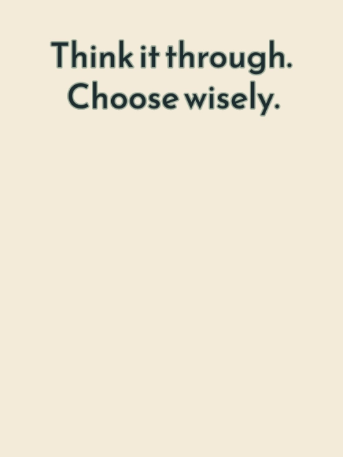 inside of Recovery Wishes "Choose wisely" card