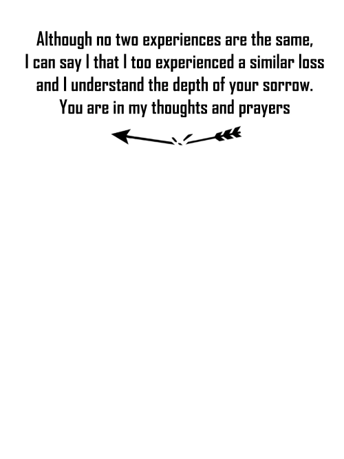 inside of Recovery Wishes "Deepest sympathies" card