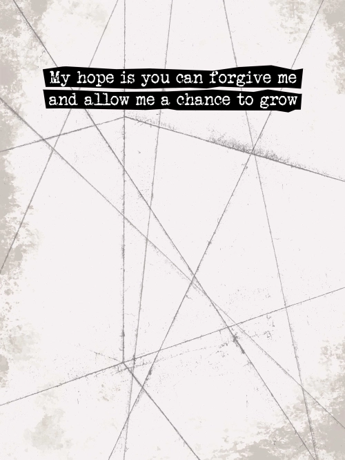 inside of Recovery Wishes "Forgive me" card