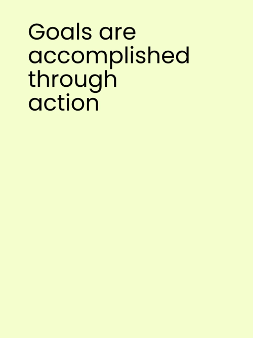 inside of Recovery Wishes "Goals through action" card