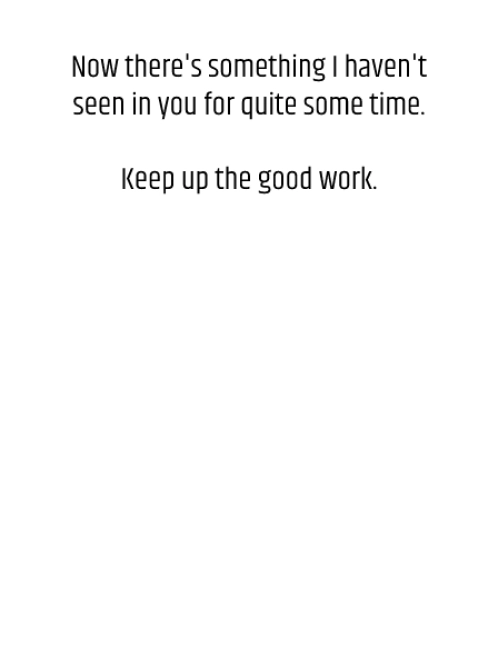 inside of Recovery Wishes "Keep up the good work" card